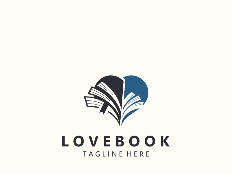 Love combines Book logo shape Symbol Design Template Style illustration