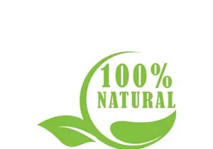 100% Natural and organic product badge vector green icon