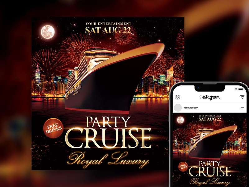 Free Luxury Cruise Party Instagram Post Template