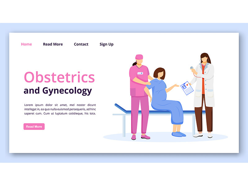 Obstetrics and gynecology landing page template