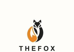 Fox logo design simple and minimalist template. abstract animal Fox tail illustration