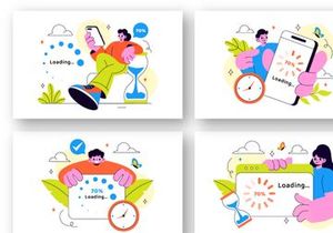 10 Loading Vector Illustration