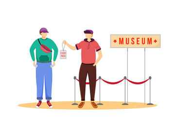 Student pass for museums flat vector illustration preview picture