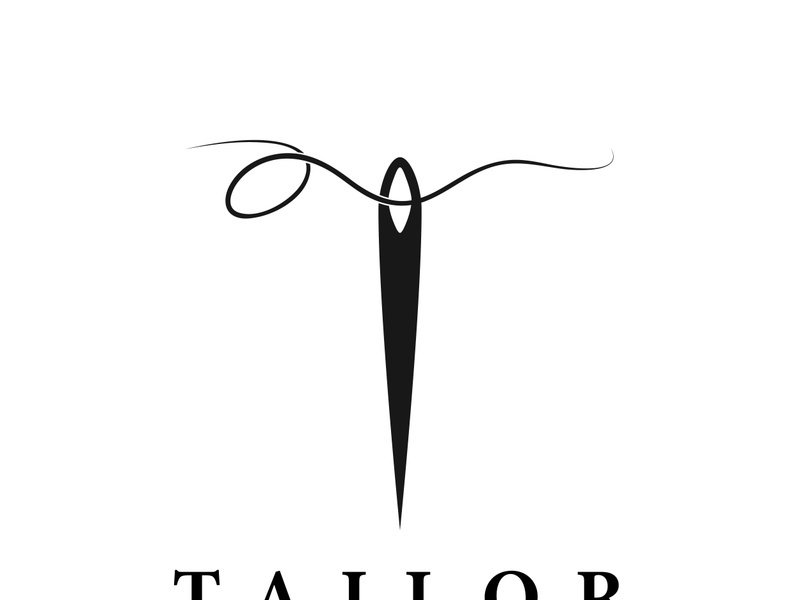 Tailor logo icon illustration template combination of buttons for clothes, thread and sewing machine, for clothing product design