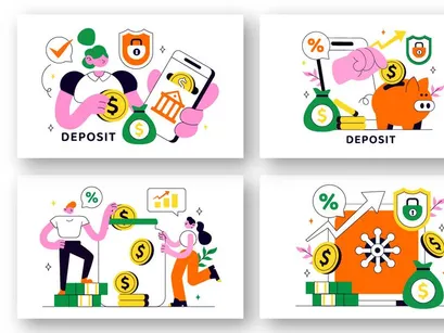 10 Deposit Vector Illustration
