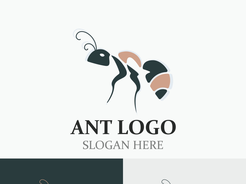 Ant logo design silhouette. Isolated animal ants on background design template vector