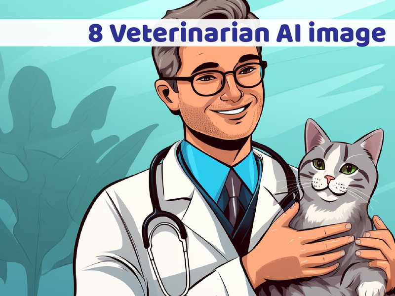 Veterinary doctor and cat illustration