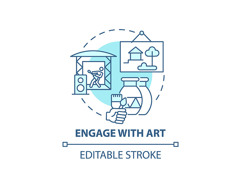 Engage with art concept icon