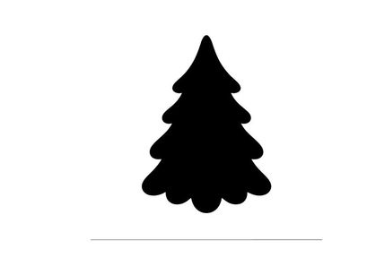 Black Christmas tree silhouette icon isolated on white background for holiday design