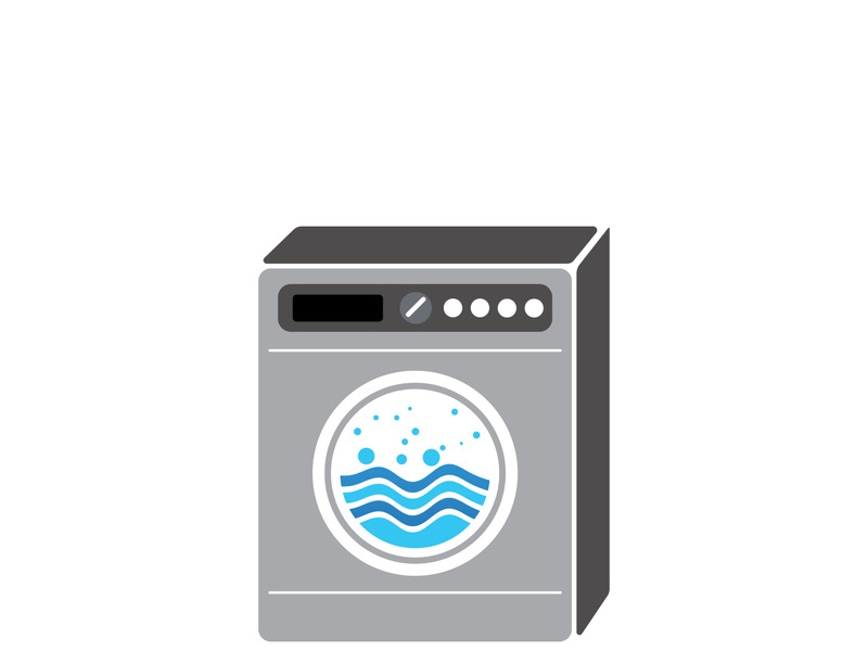 MACHINE WASHING CLOTHES ICON VECTOR IMAGE