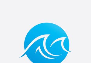 Water wave Logo design vector Template