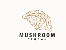 Mushroom Logo, Retro Minimalist Design, Food