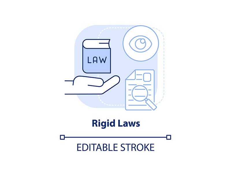 Rigid laws light blue concept icon