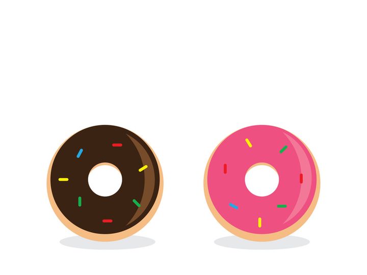 Vector donut logo template. Sweet Tasty Donut . dessert sign  illustration. for cafe  restaurant  stall. Grab and go concept.