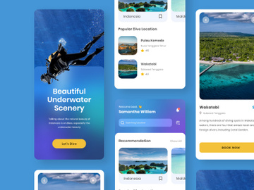 Diving Book Mobile App UI Kit preview picture