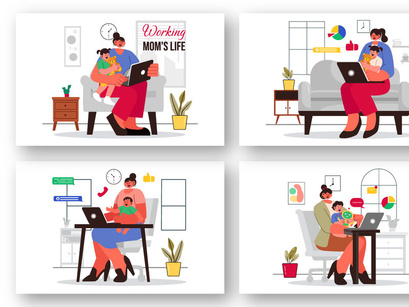 9 Working Mom's Life Illustration