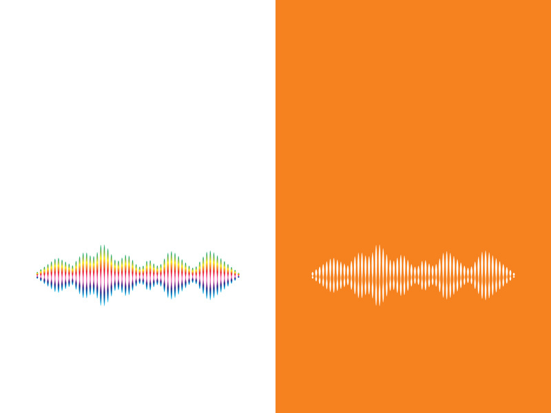 Sound waves vector illustration design template