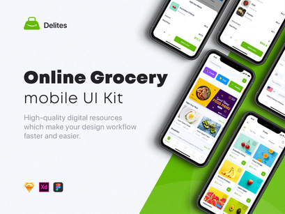 Delites - Online Grocery UI Kit for Sketch