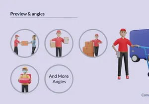3D Delivery Executive Illustrations