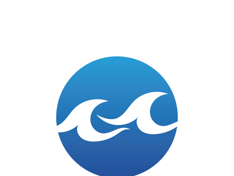 Water wave icon vector template logo