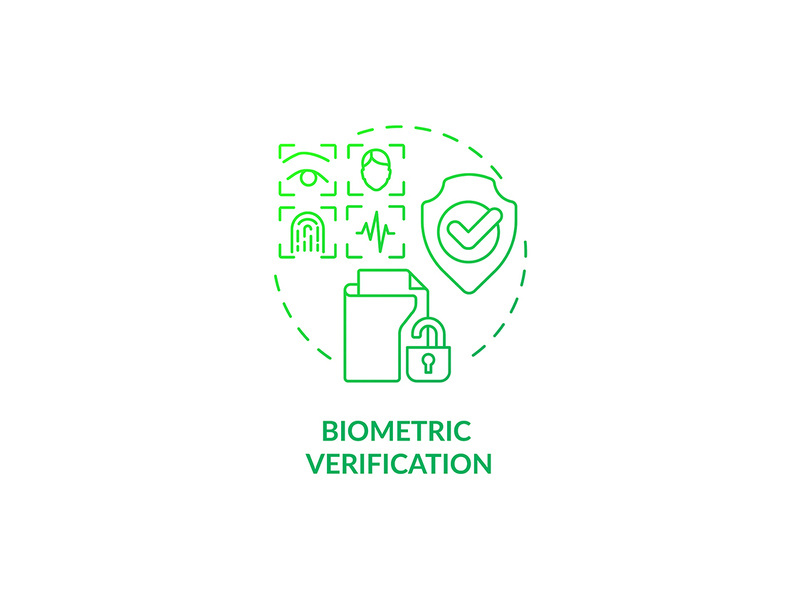 Biometric verification green gradient concept icon