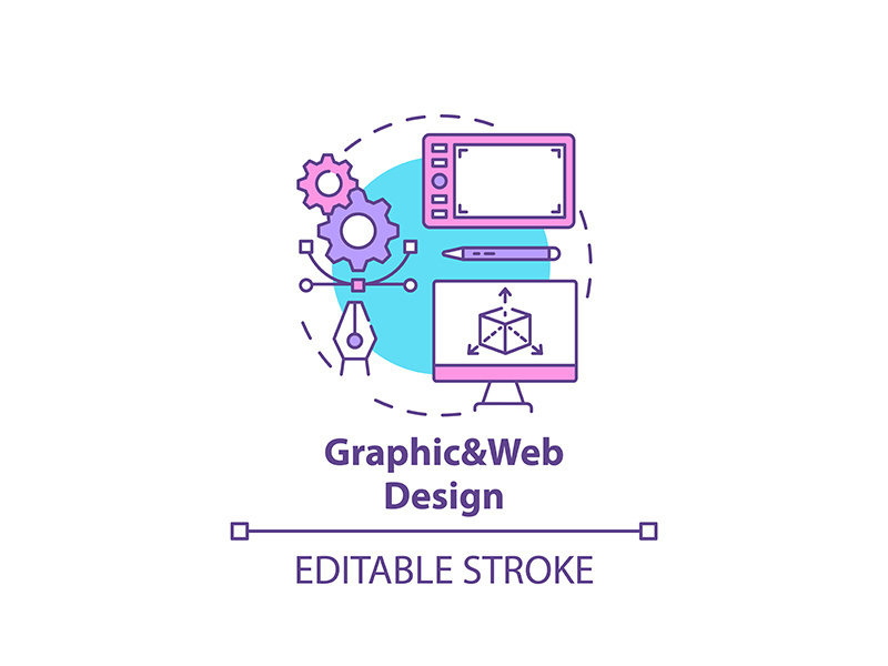 Graphic and web design concept icon
