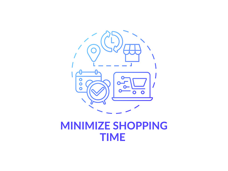 Minimizing shopping time concept icon