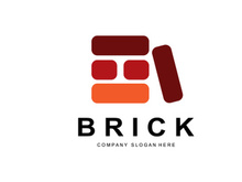 Bricks Logo Design, Material Stone Illustration Vector, Building Construction Icon