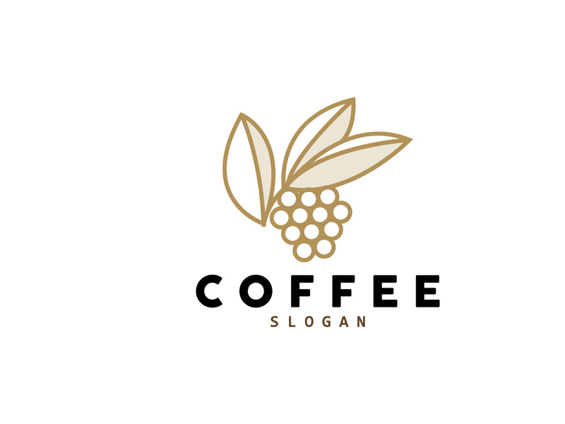 vintage retro design logo coffee bean drink simple concept illustration template