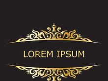 Gold luxury floral vintage monogram decorative logo template