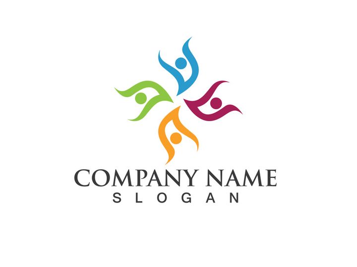 Community Logo Design Template for Teams or Groups.network and social icon design