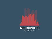 Cityscape Logo, Metropolis Skyline Design, City Building Vector, Icon Symbol Illustration