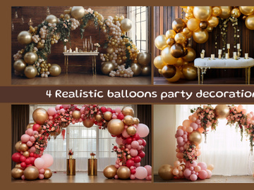 Realistic balloons party decoration preview picture