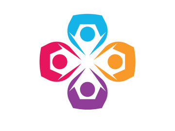 Colorful community group team People Logo Design preview picture