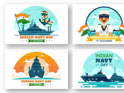 12 Indian Navy Day Illustration