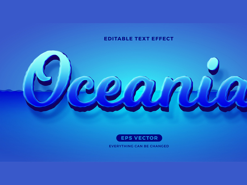 Oceania editable text effect vector template