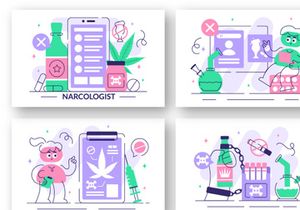 10 Narcologist Vector Illustration