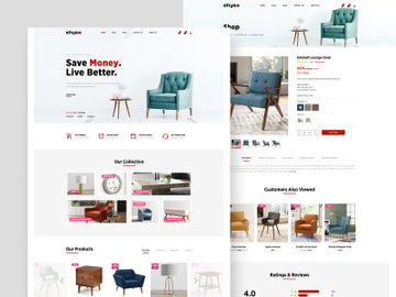Modern furniture website UI preview picture