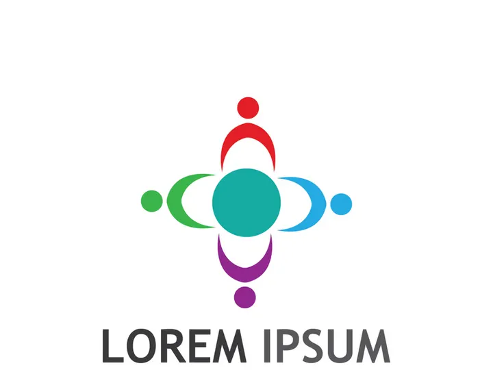 Community of people logo design with creative idea.