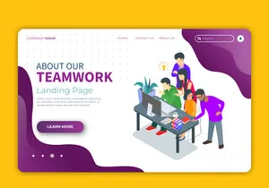 Business Teamwork Landing Page Illustration