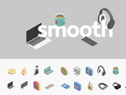 Free Smooth Isometric 3D Icons Collection