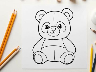 Cute cartoon teddy bear sitting vector illustration flat design