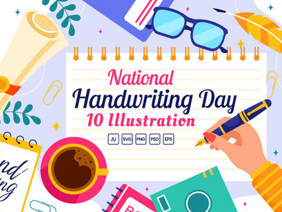 10 National Handwriting Day Illustration