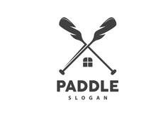 Paddle Logo, Boat Paddle Vector, Crossed Paddle Icon, Illustration Symbol Simple Design