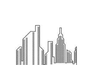 Modern City skyline illustration in flat design