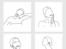 beauty woman, beauty care, line art, beauty line art, wall decoration, design, grafis, art, element