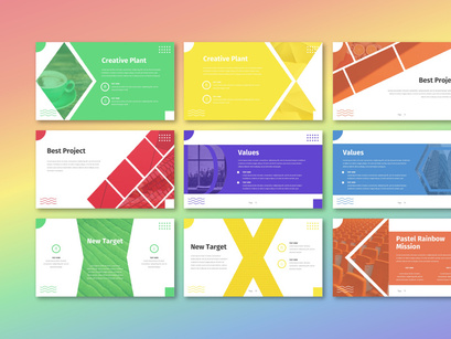 Pastel Rainbow - Multipurpose Powerpoint Template