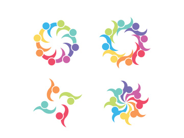 community logo design colorful with  logo vector icon preview picture