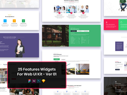 25 Features Widgets for Web UI Kit Ver-01