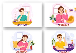 12 Asthma Disease Vector Illustration